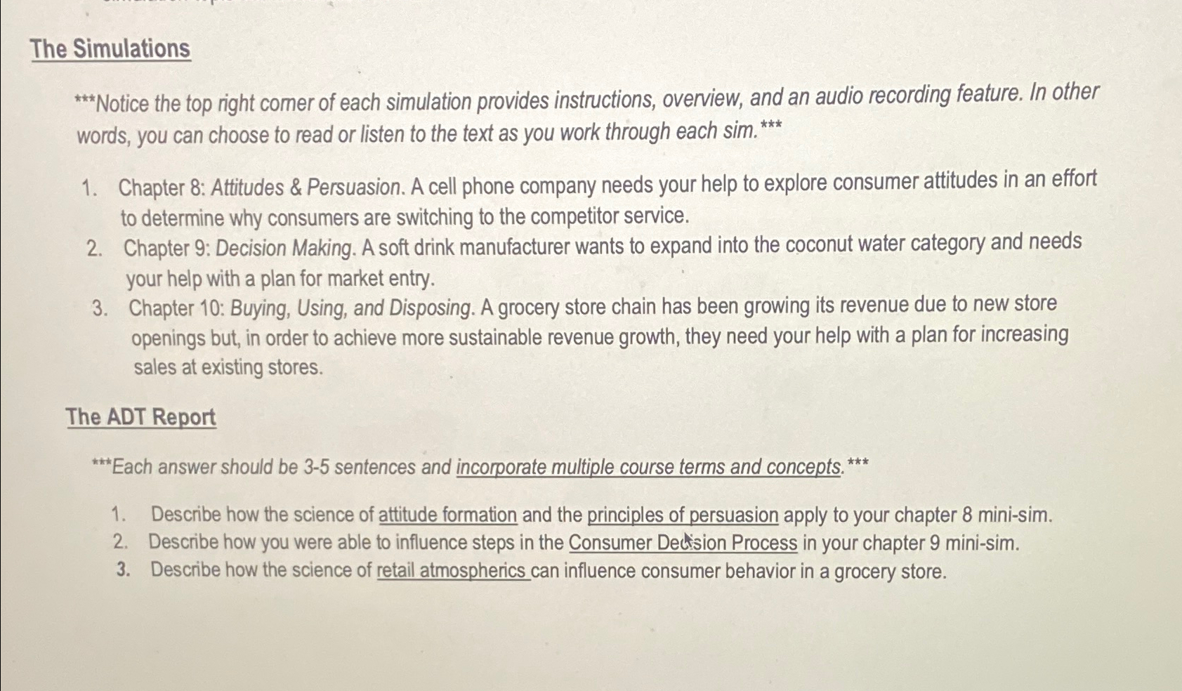  The Simulations ?****** Notice the top right comer of each simulation