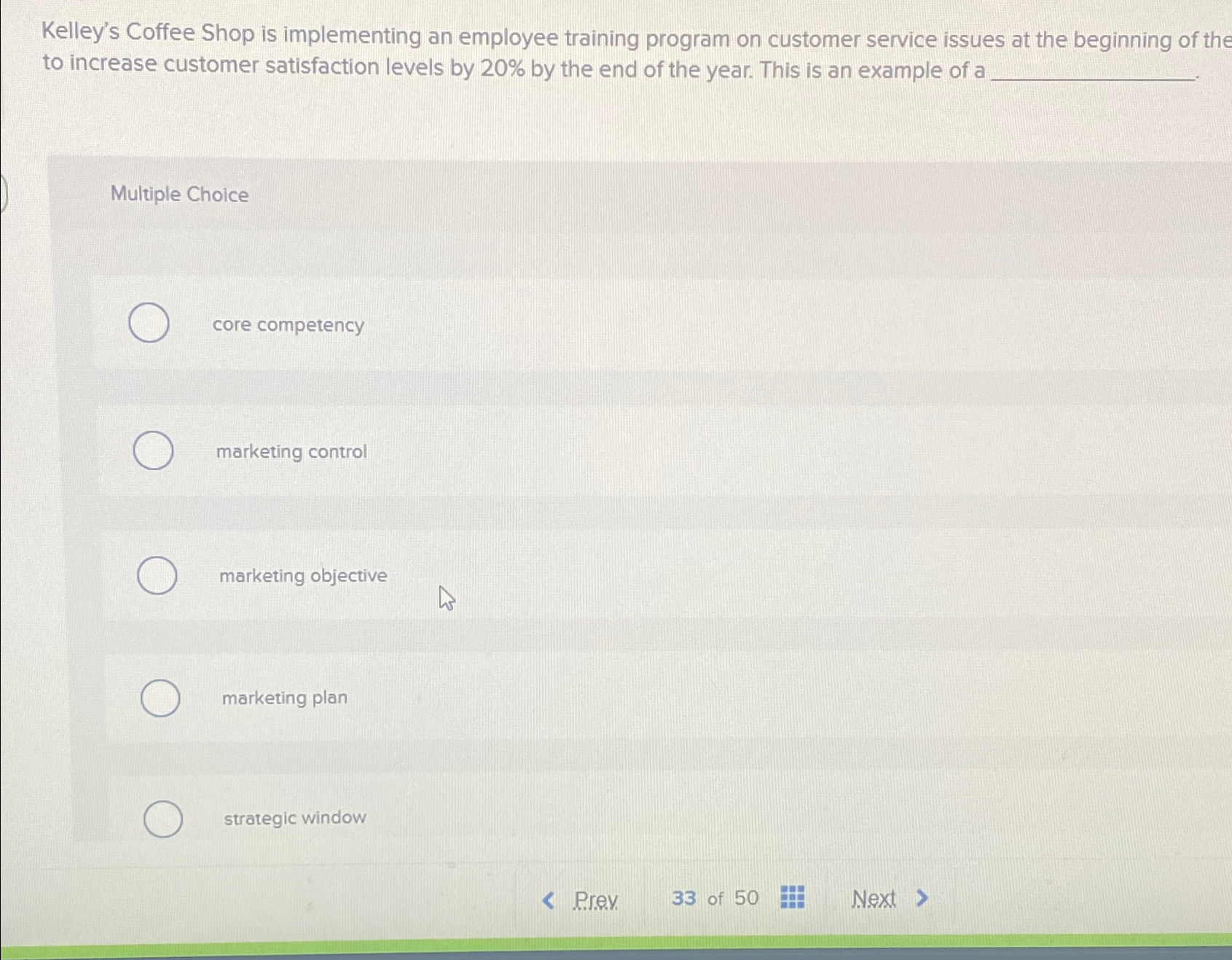  Kelley's Coffee Shop is implementing an employee training program on customer