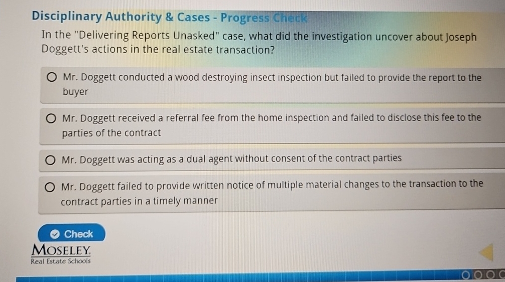  Disciplinary Authority & Cases - Progress Check In the "Delivering Reports