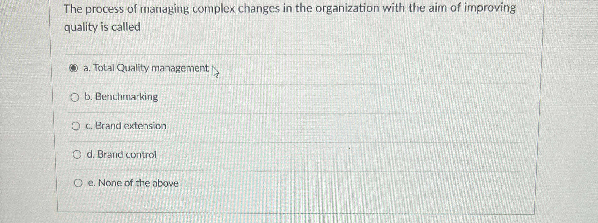  The process of managing complex changes in the organization with the