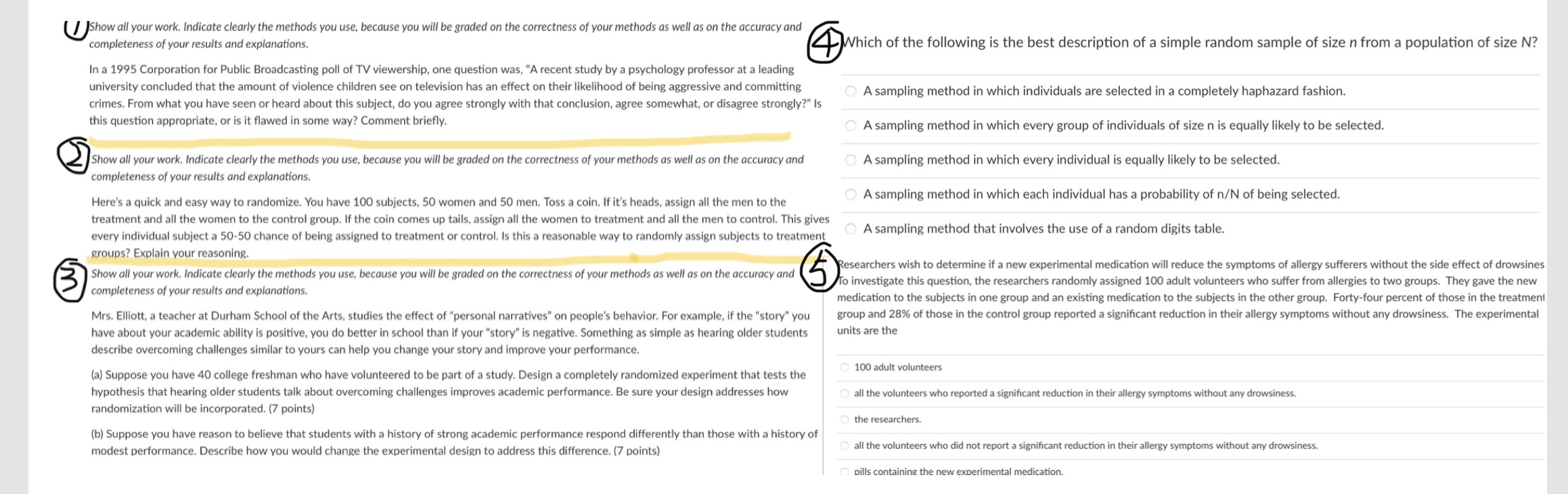 There 7 questions, please write 1,2,3,7 with the process, others are multiple