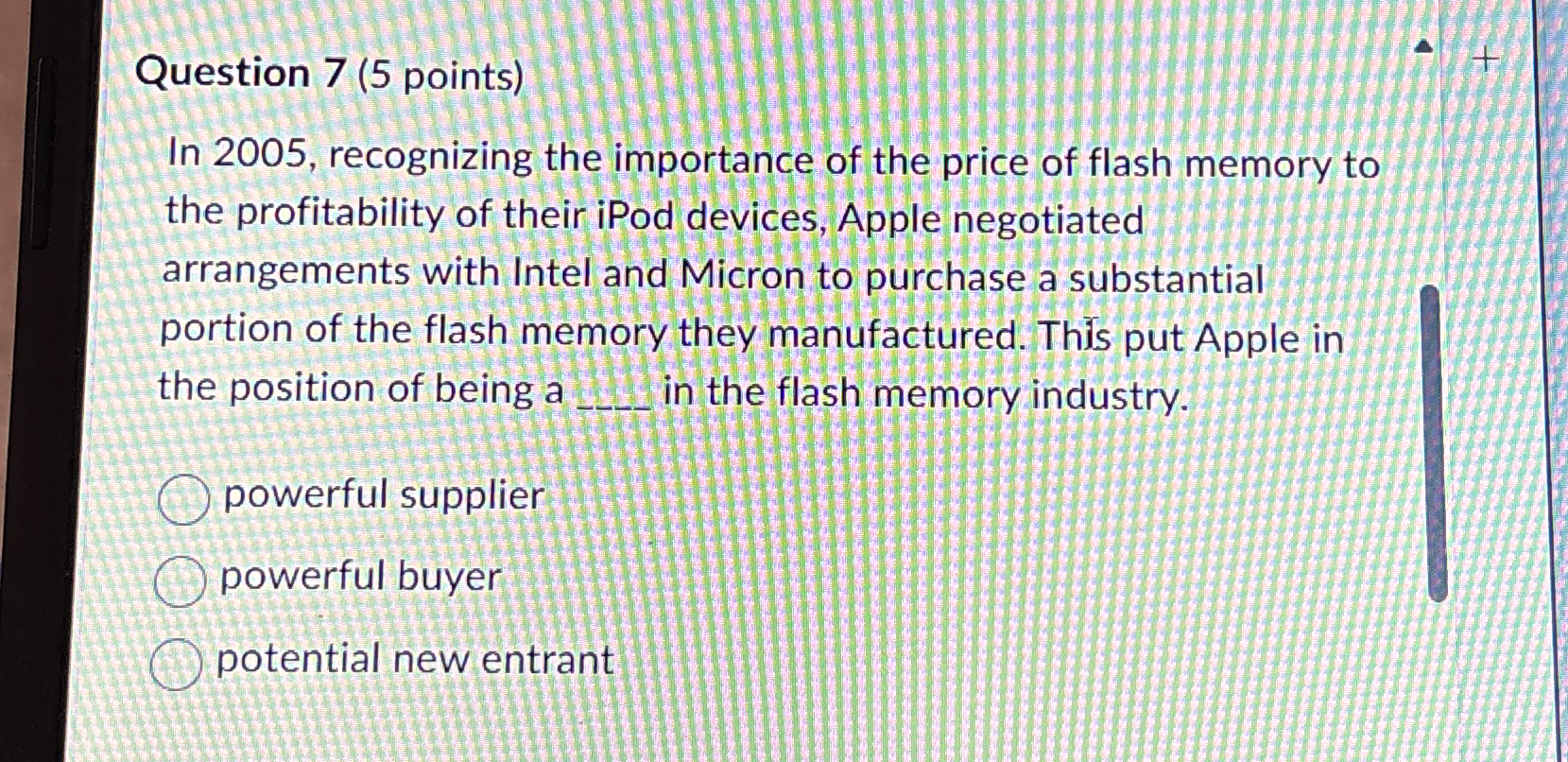  Question 7(5 points) In 2005, recognizing the importance of the price
