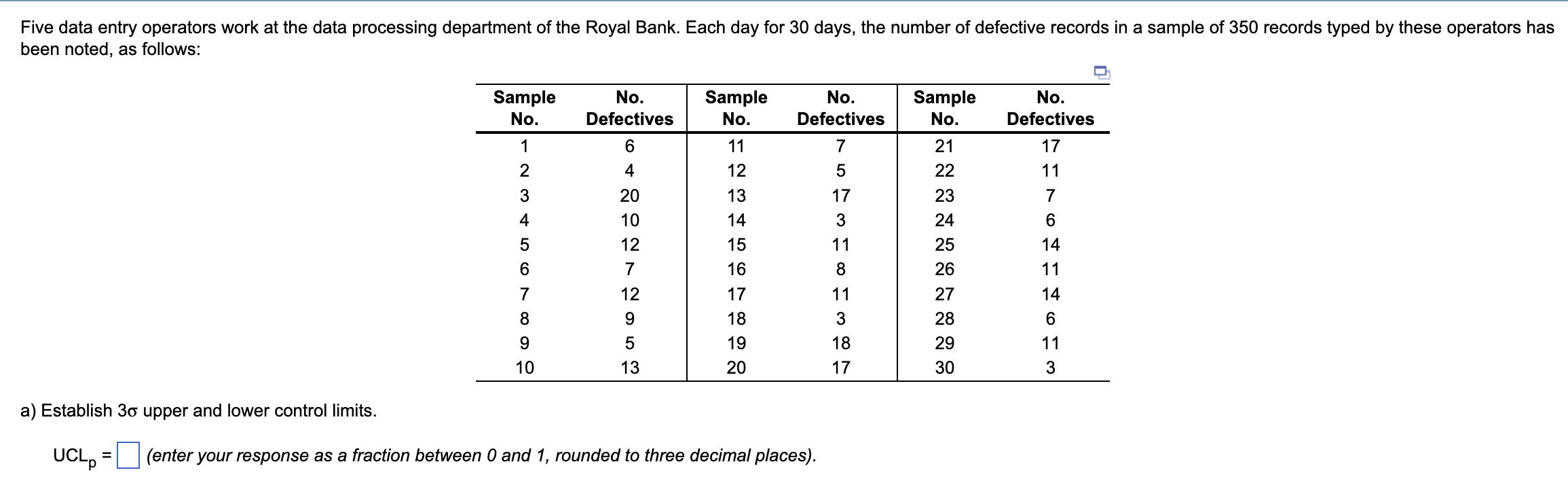  Five data entry operators work at the data processing department of