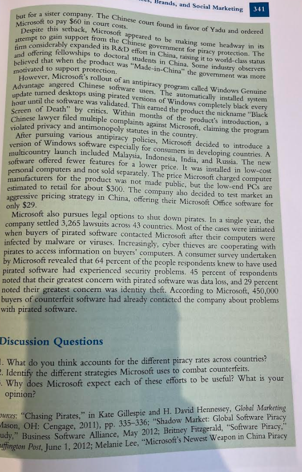 loses hundreds of million of dollars a year to the practice. Piracy