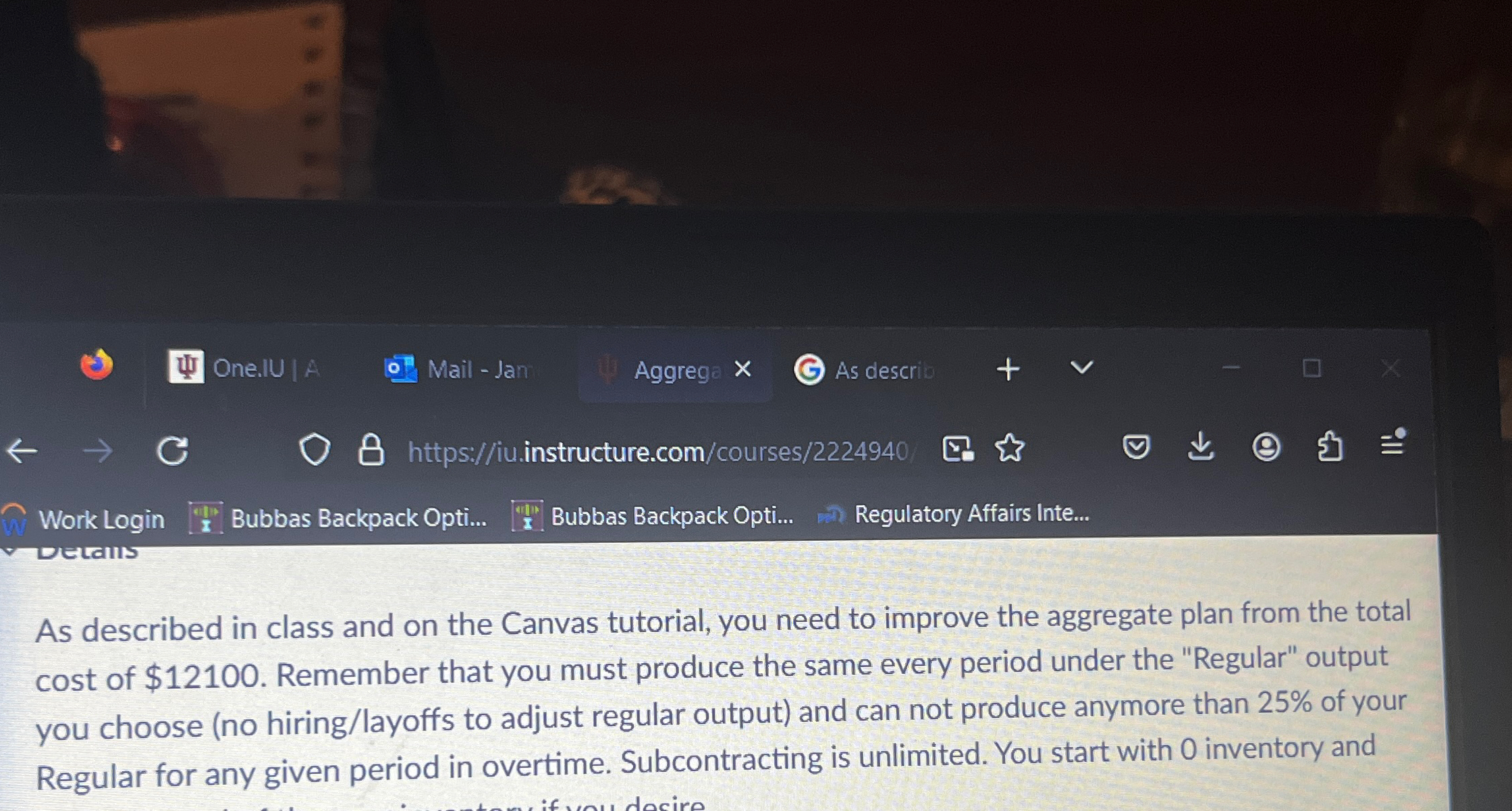  Work Login 'i| Bubbas Backpack Opti... Bubbas Backpack Opti... Regulatory Affairs