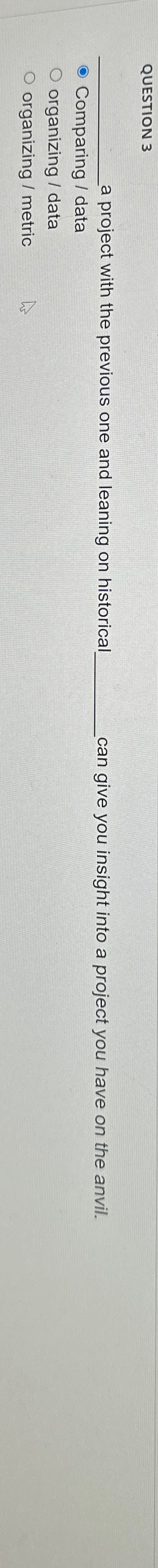  QUESTION 3 a project with the previous one and leaning on