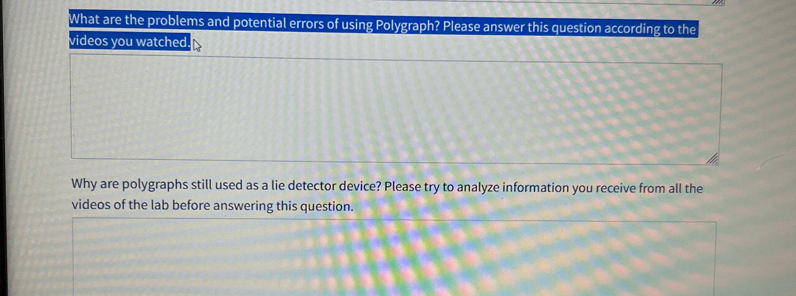  What are the problems and potential errors of using Polygraph? Please