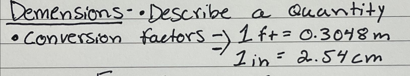  Demensions--Describe a Quantity 