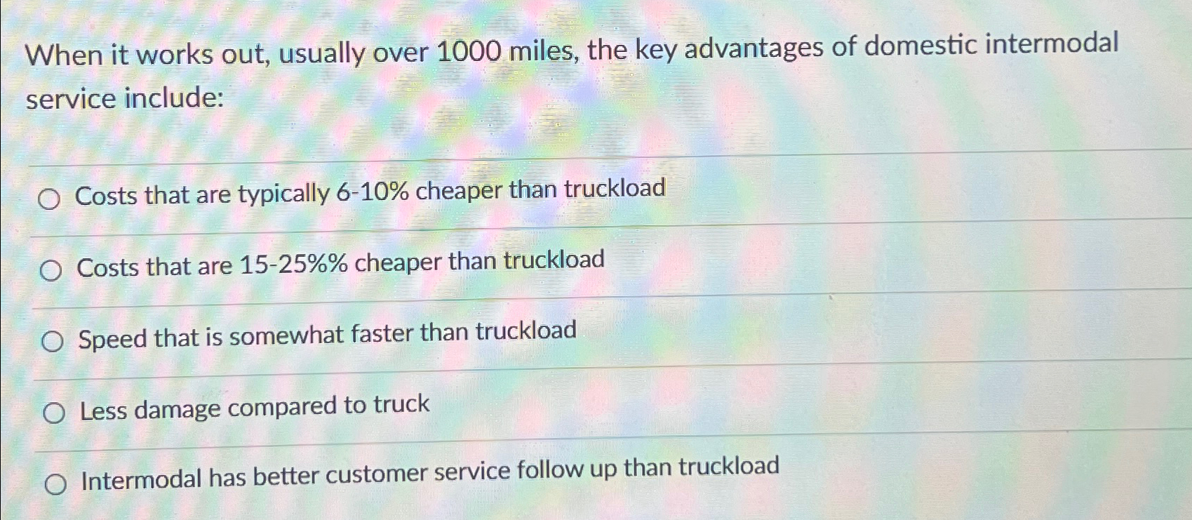  When it works out, usually over 1000 miles, the key advantages