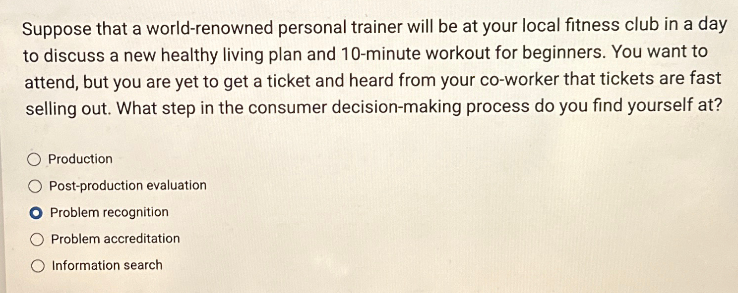  Suppose that a world-renowned personal trainer will be at your local
