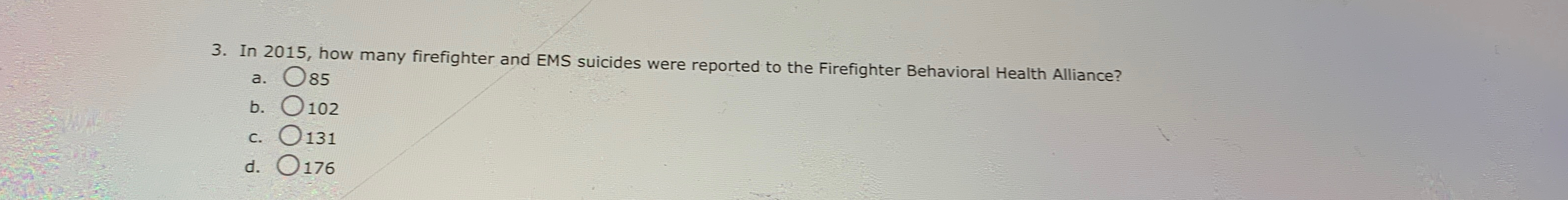  In 2015, how many firefighter and EMS suicides were reported to