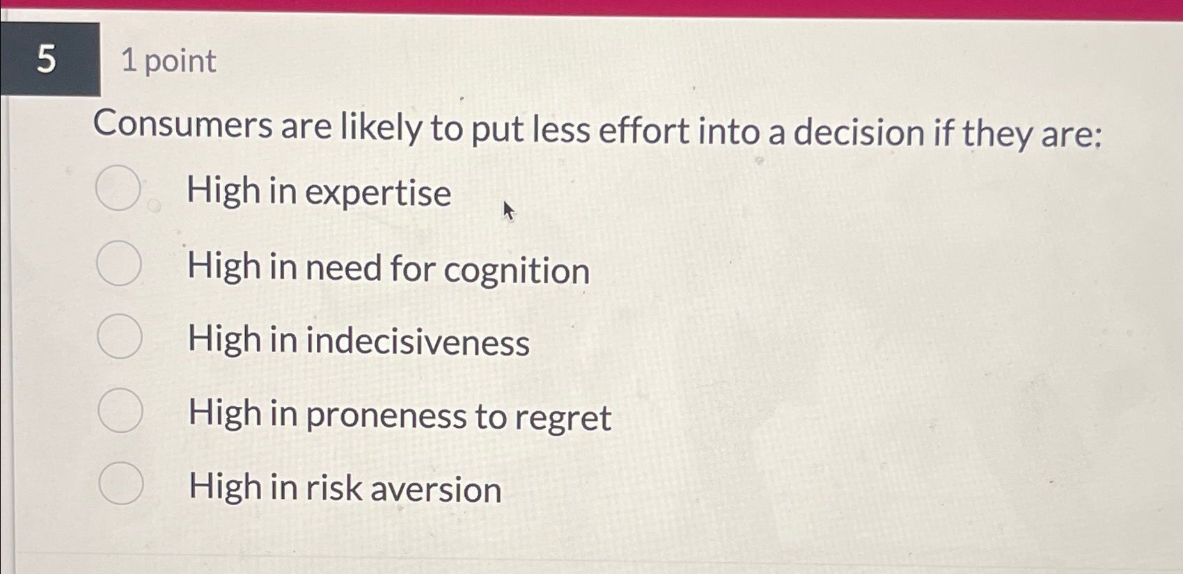  51 point Consumers are likely to put less effort into a