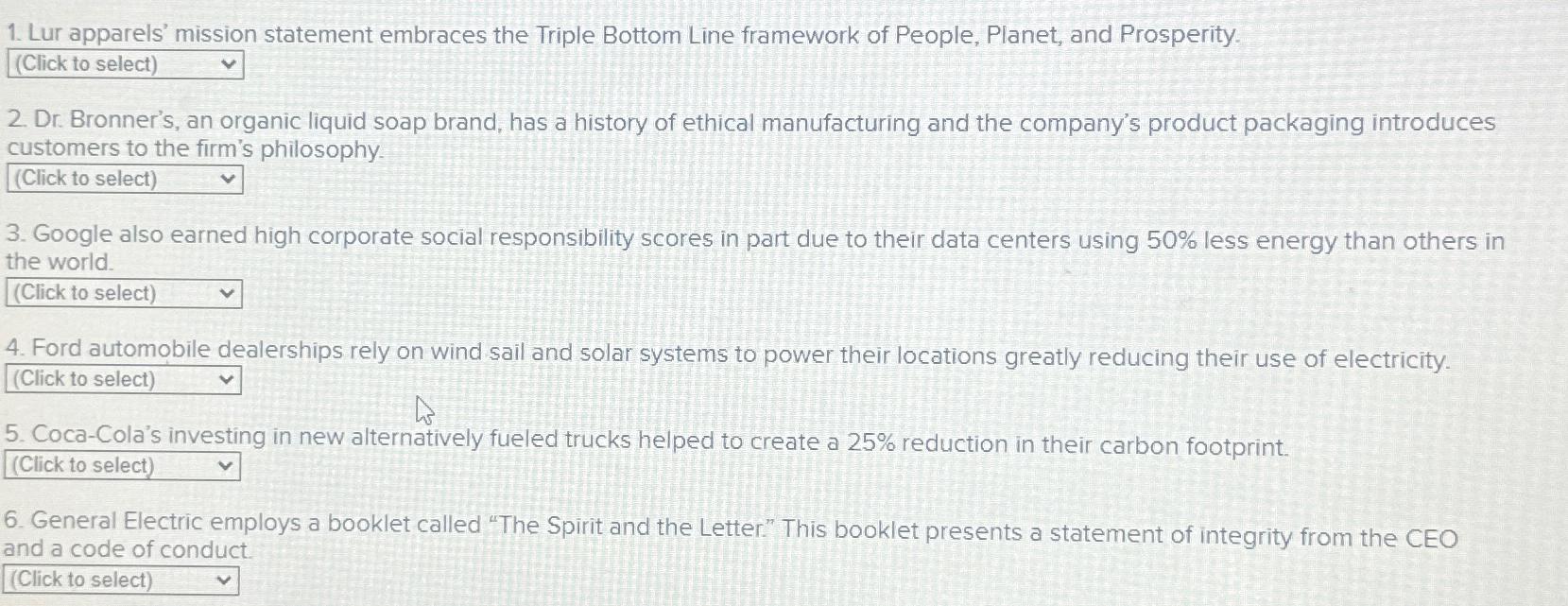  Lur apparels' mission statement embraces the Triple Bottom Line framework of