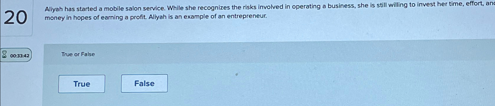  20 Aliyah has started a mobile salon service. While she recognizes