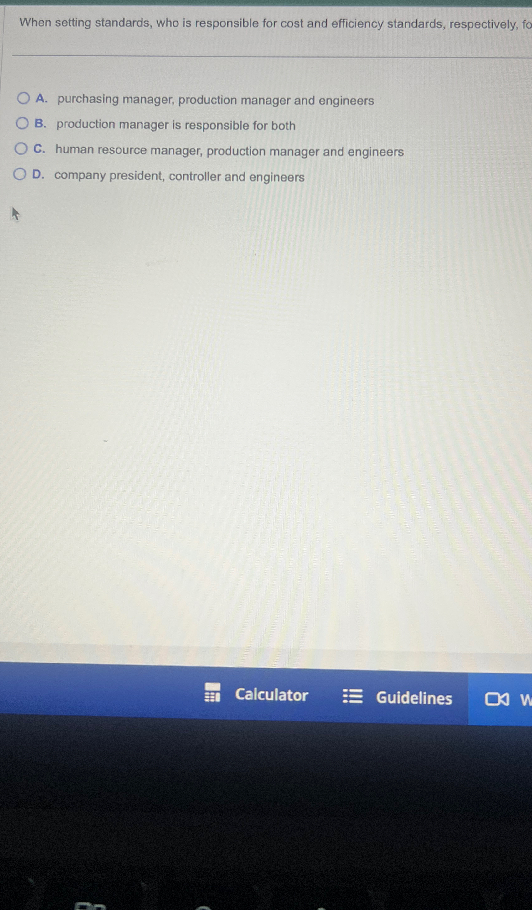  When setting standards, who is responsible for cost and efficiency standards,