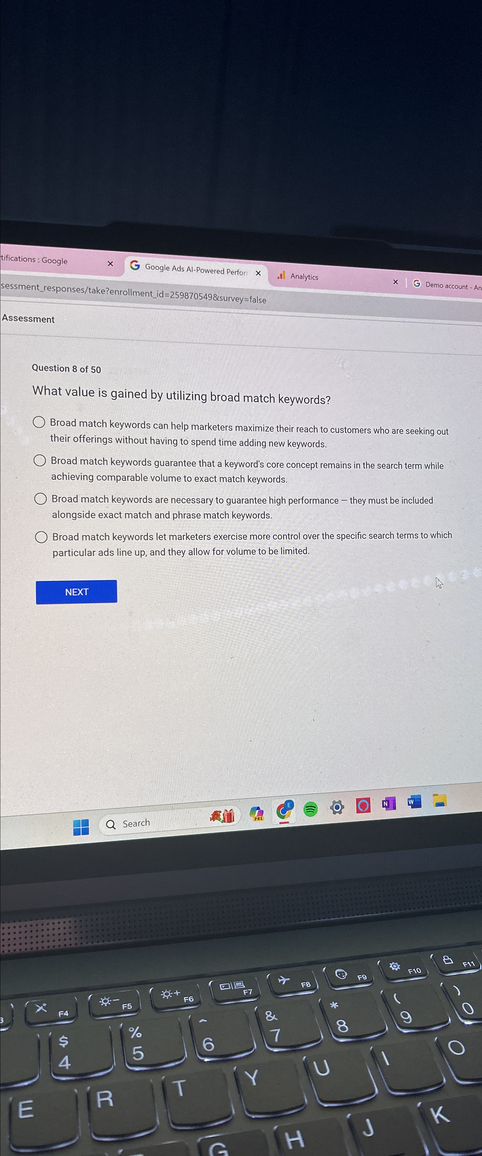  tifications: Google Google Ads AI-Powered Perfori Analytics Demo account - A