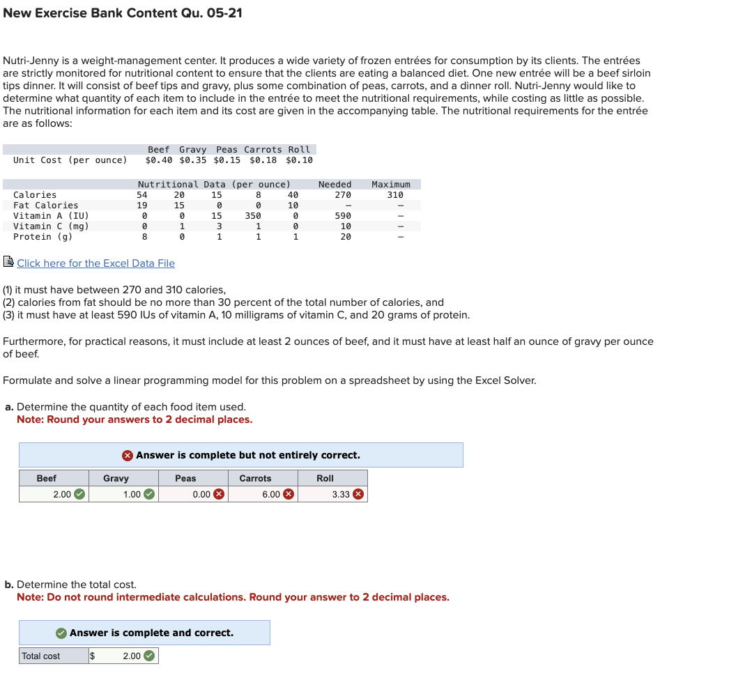  New Exercise Bank Content Qu.05-21 Nutri-Jenny is a weight-management center. It