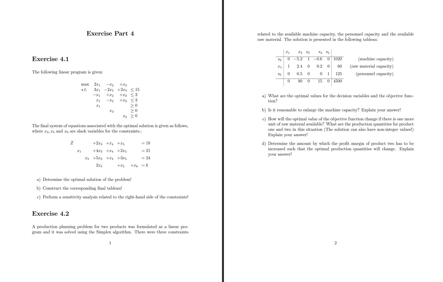 Linear Programming 4.1 