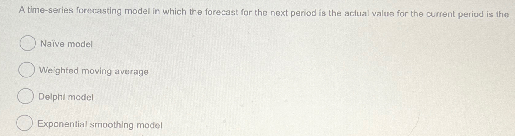  A time-series forecasting model in which the forecast for the next