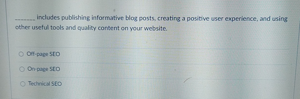  includes publishing informative blog posts, creating a positive user experience, and