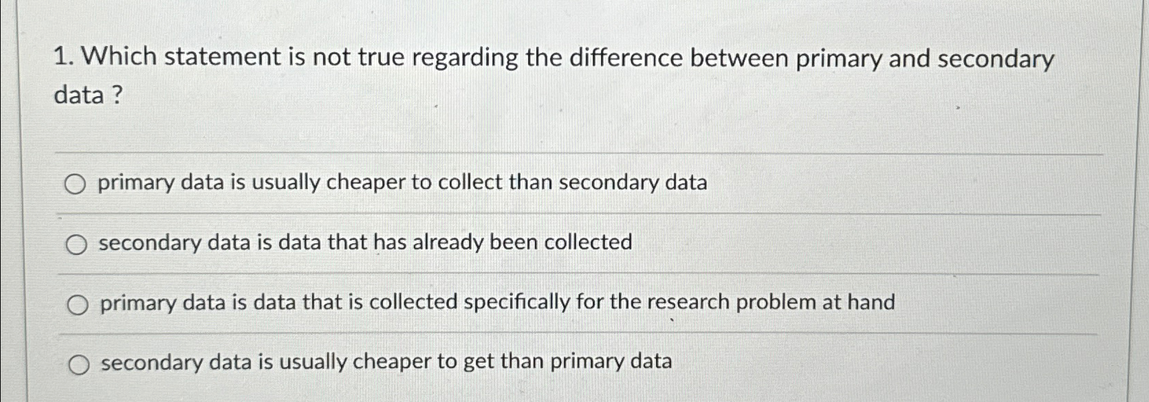  Which statement is not true regarding the difference between primary and
