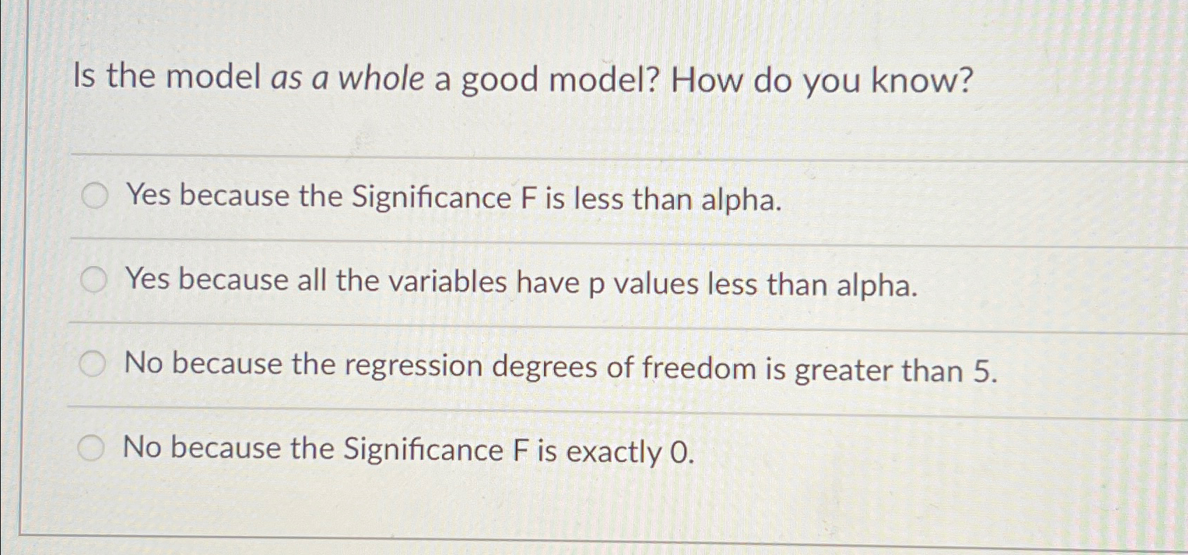  Is the model as a whole a good model? How do