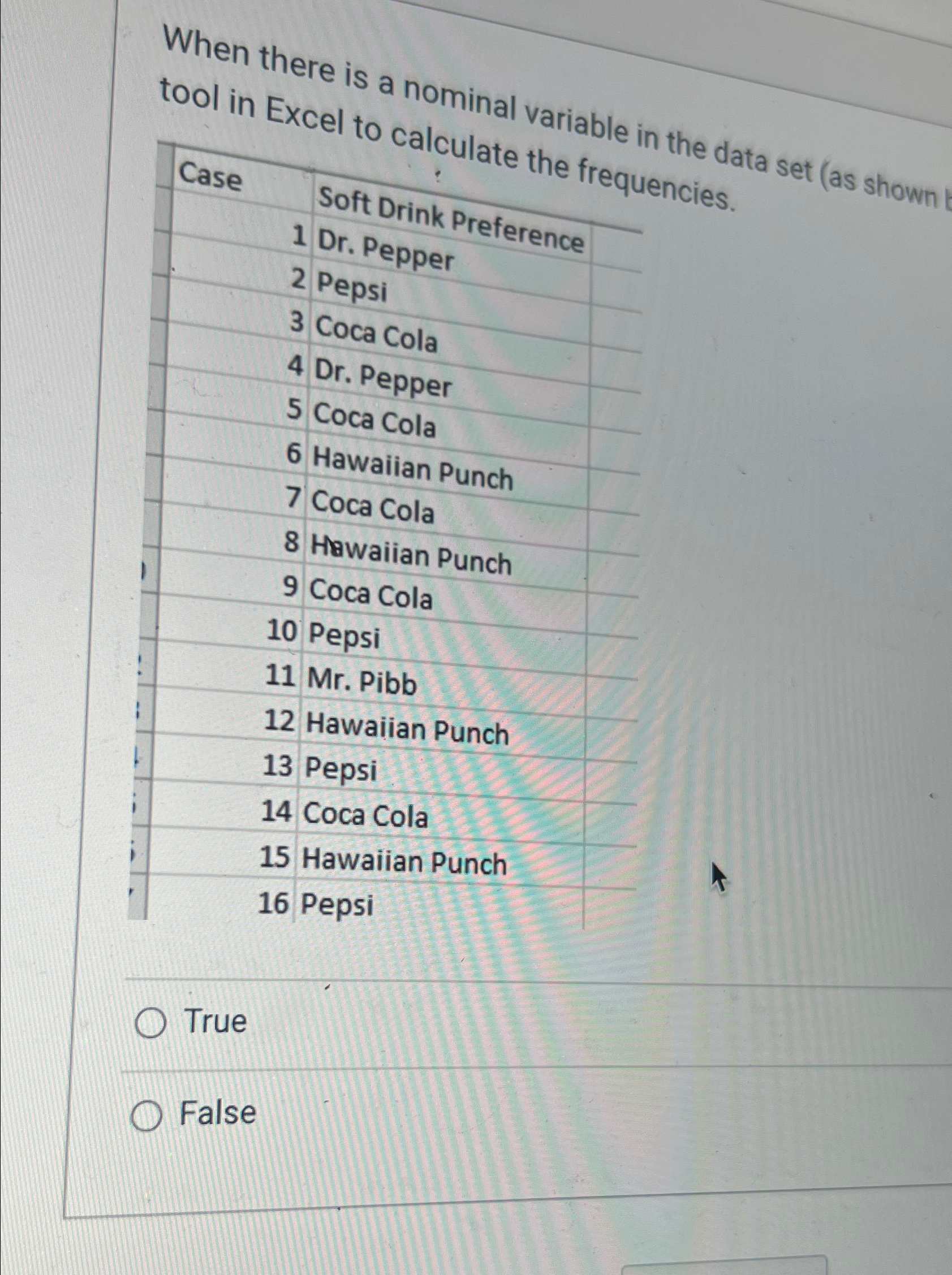  When there is a nominal variable in the data set (as