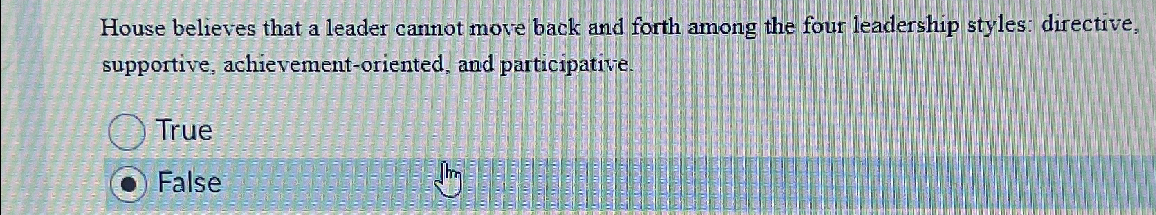  House believes that a leader cannot move back and forth among