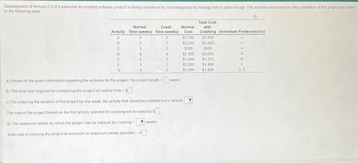  please answer A through D a) Fiasad on the given information