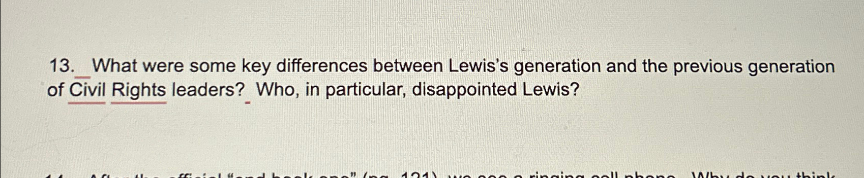 What were some key differences between Lewis's generation and the previous