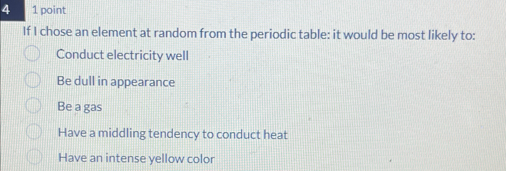  41 point If I chose an element at random from the