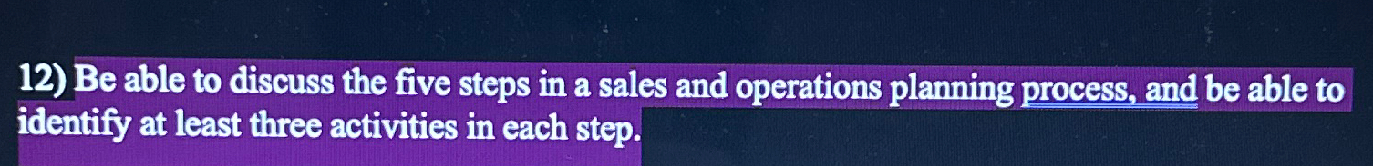  Be able to discuss the five steps in a sales and