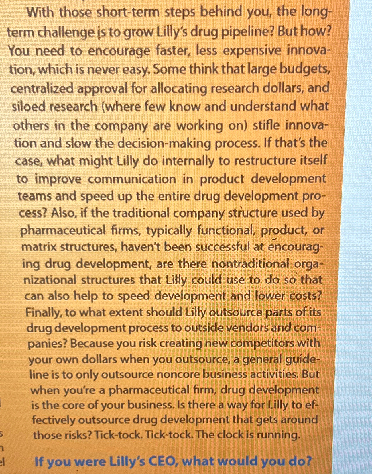  With those short-term steps behind you, the longterm challenge is to