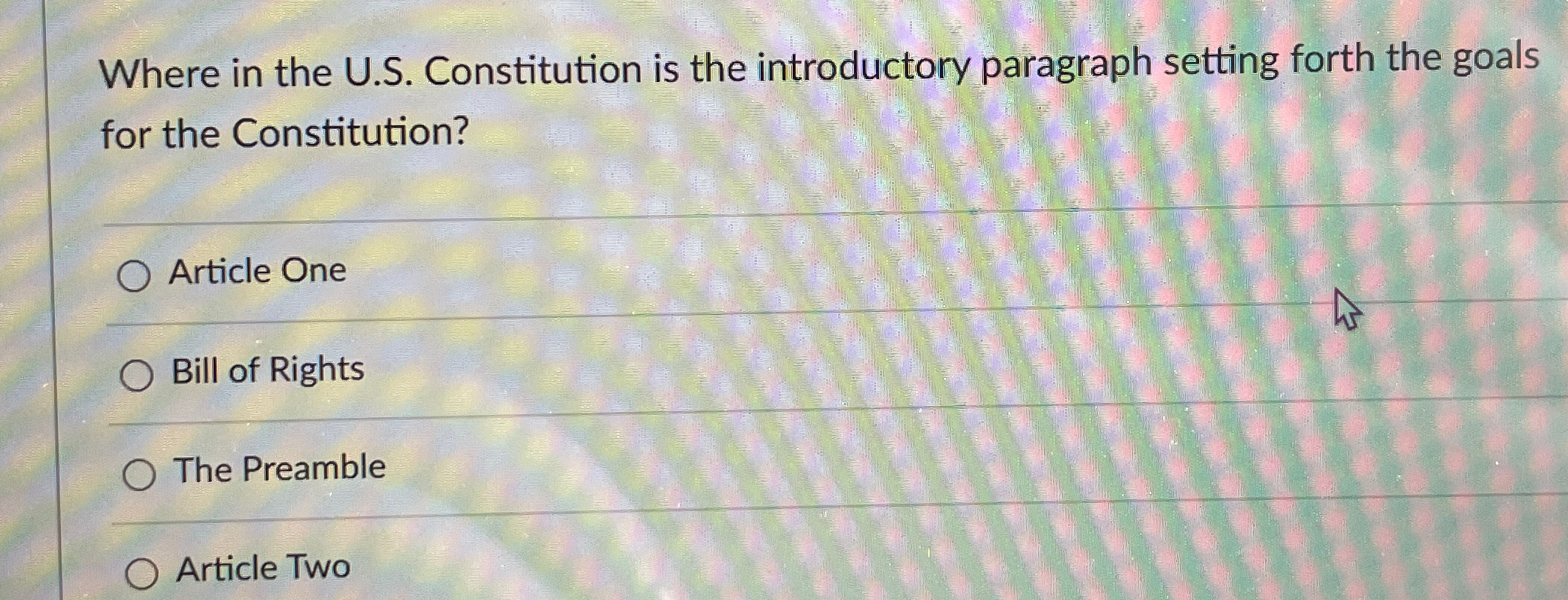  Where in the U.S. Constitution is the introductory paragraph setting forth