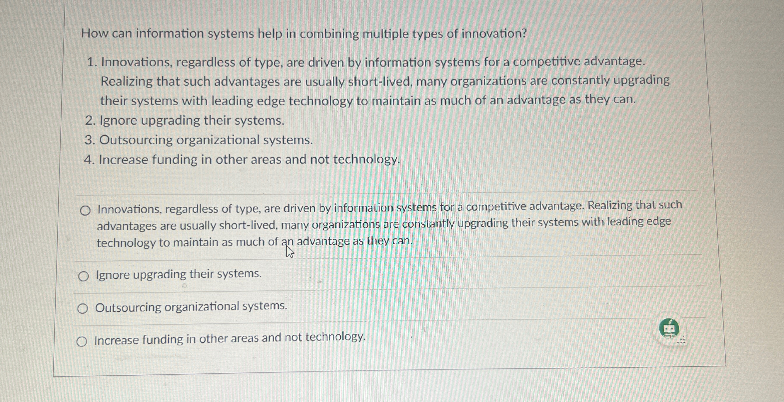  How can information systems help in combining multiple types of innovation?