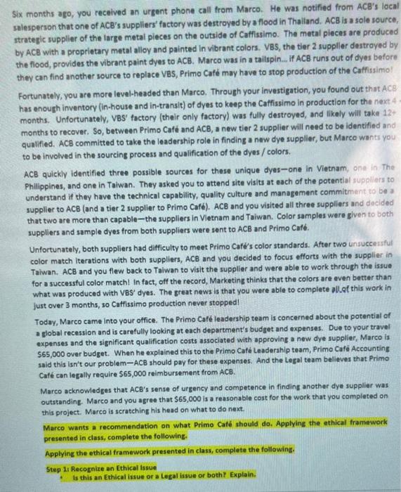 please complete steps one through five. The Bean Boiler is Primo Caf's