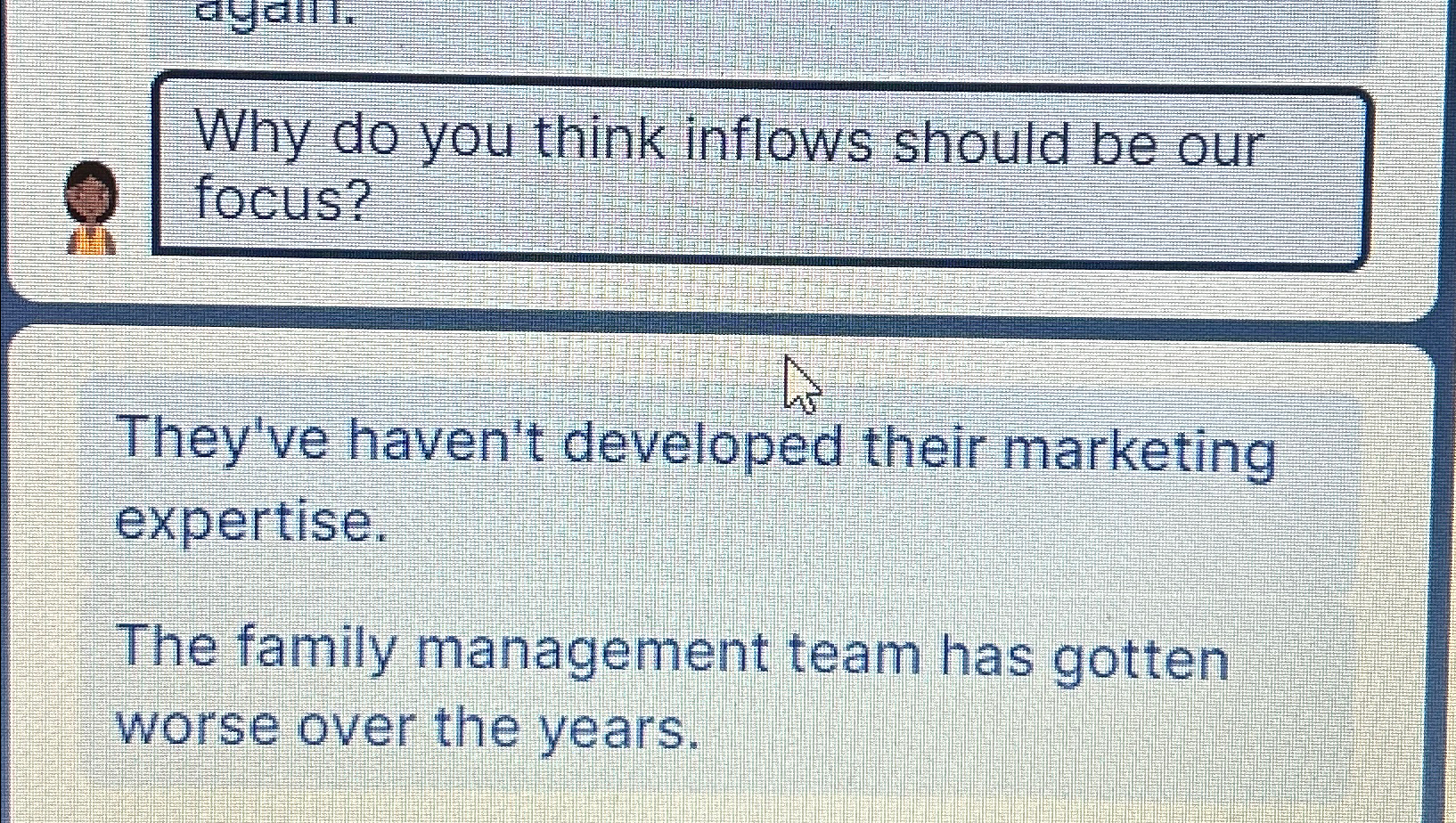 Why do you think inflows should be our focus? They've haven't