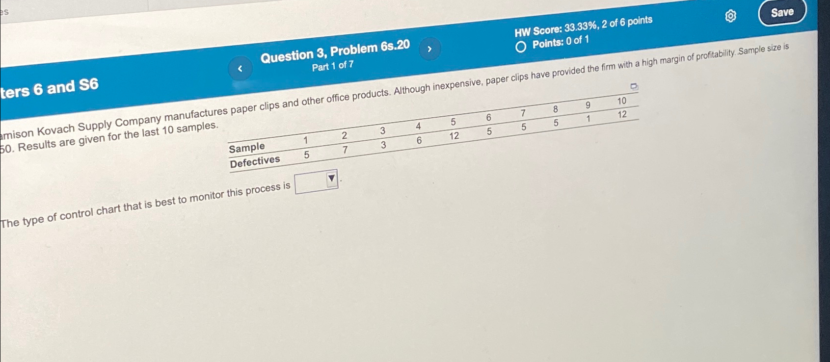  Question 3, Problem 65.20 HW Score: 33.33%,2 of 6 points Part