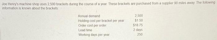 decimal places). b) What is the average inventory if the EOQ is