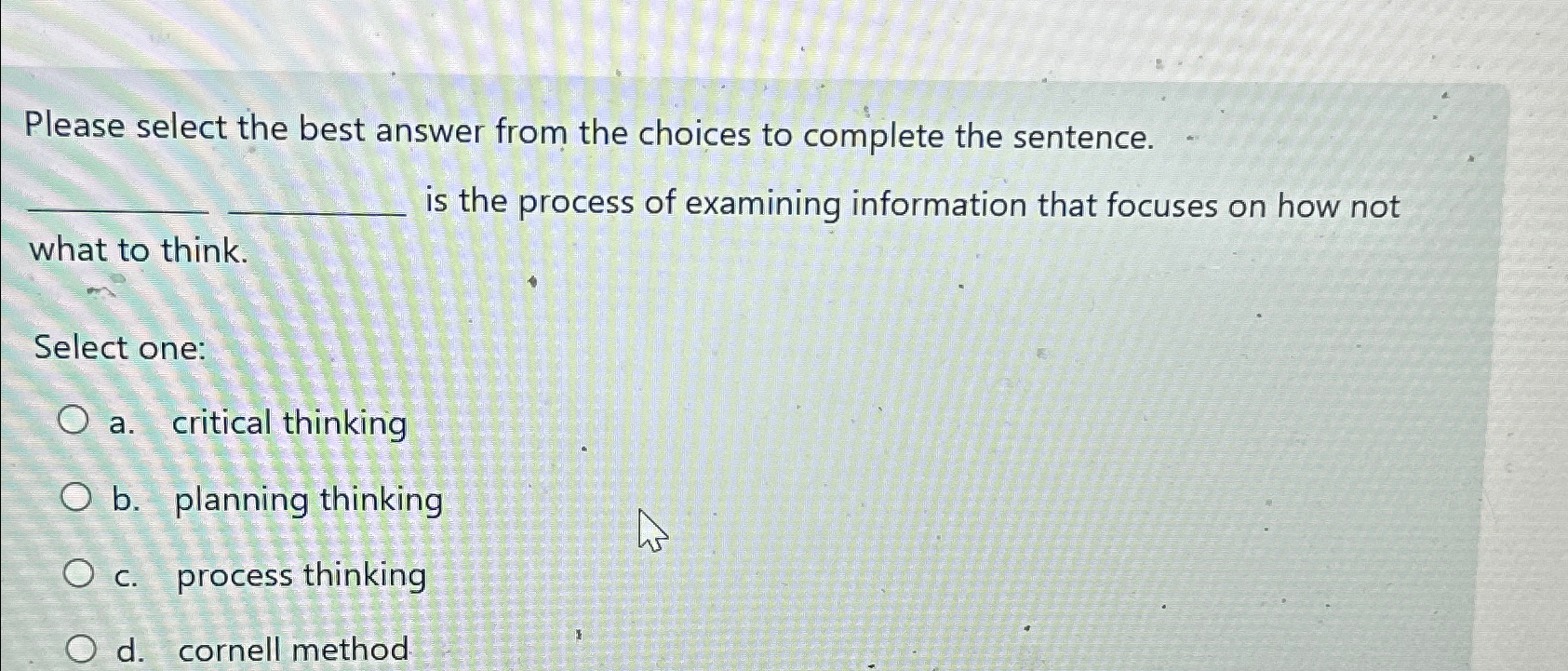 Please select the best answer from the choices to complete the