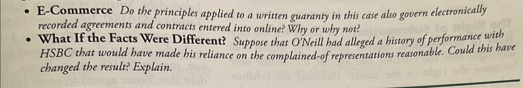  E-Commerce Do the principles applied to a written guaranty in this