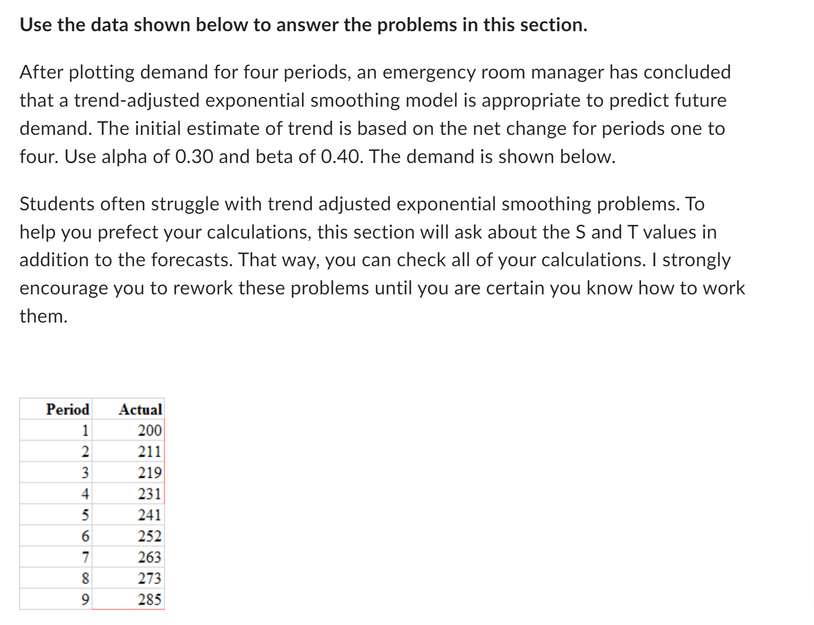 How do you calculate the starting T value when it is not
