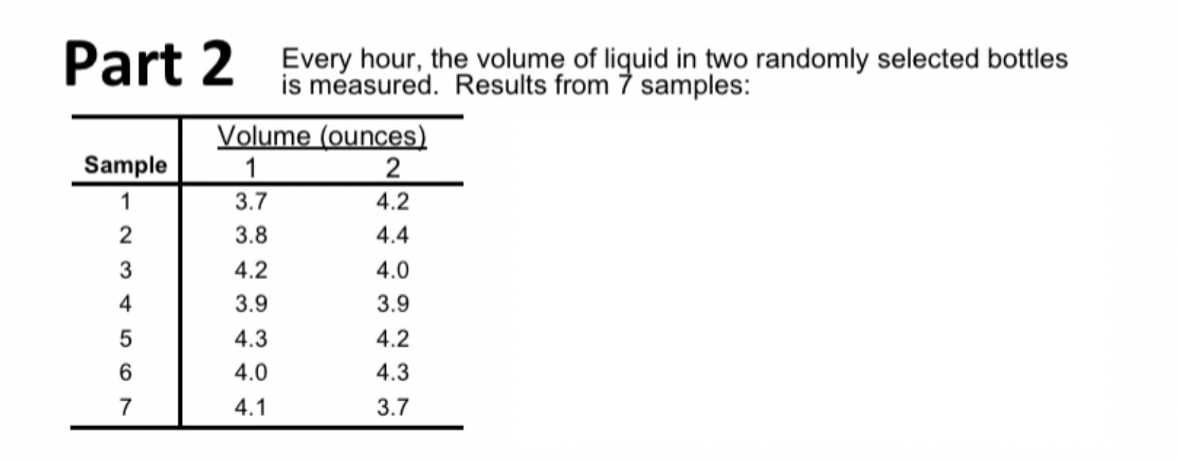 Please help Part 2 -- question 9 (liquid in bottles) What is