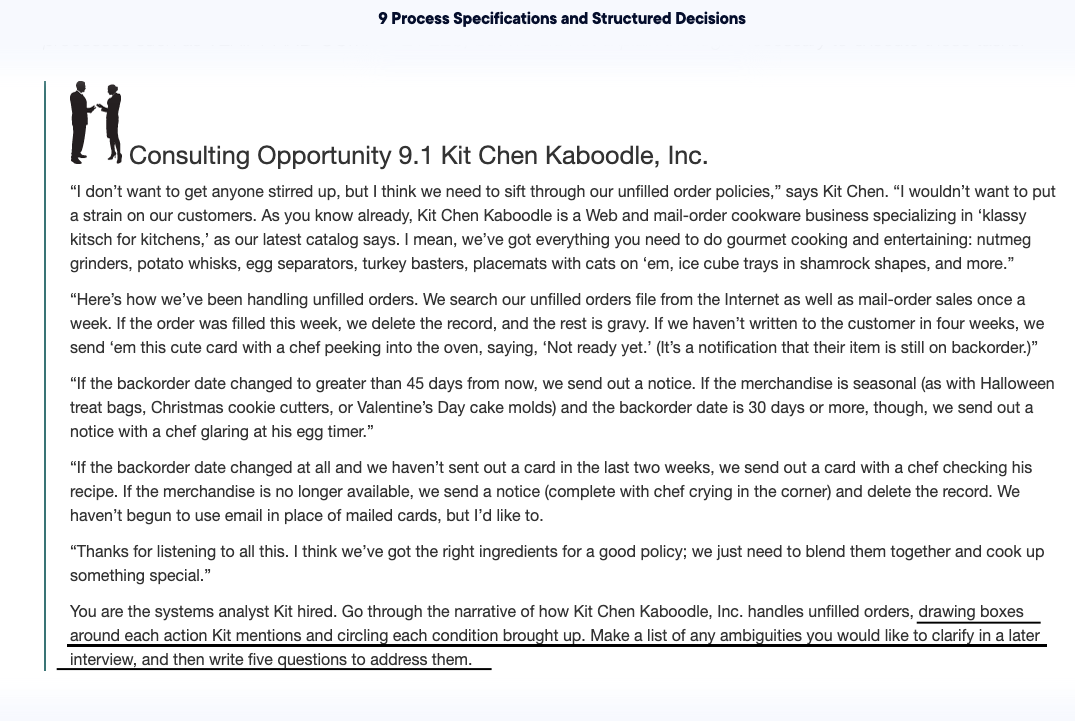 9 Process Specifications and Structured Decisions Consulting Opportunity 9.1 Kit Chen