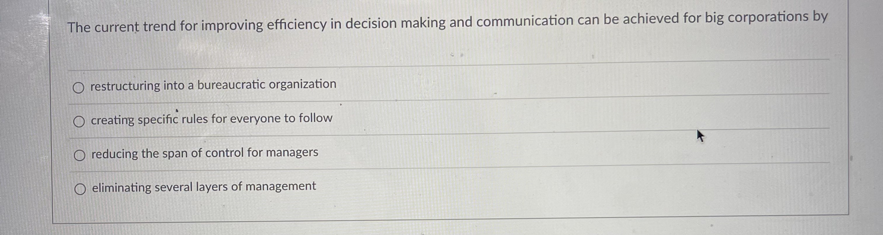  The current trend for improving efficiency in decision making and communication
