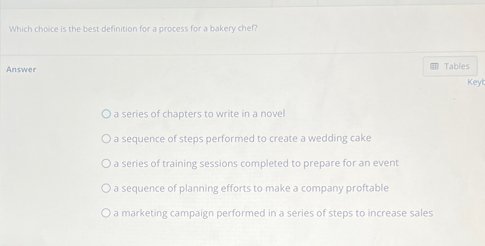  Which choice is the best definition for a process for a