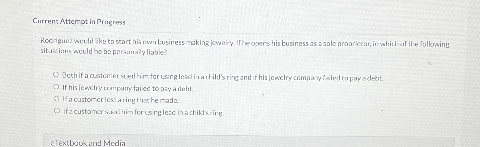  Current Attempt in Progress Rodriguez would like to start his own