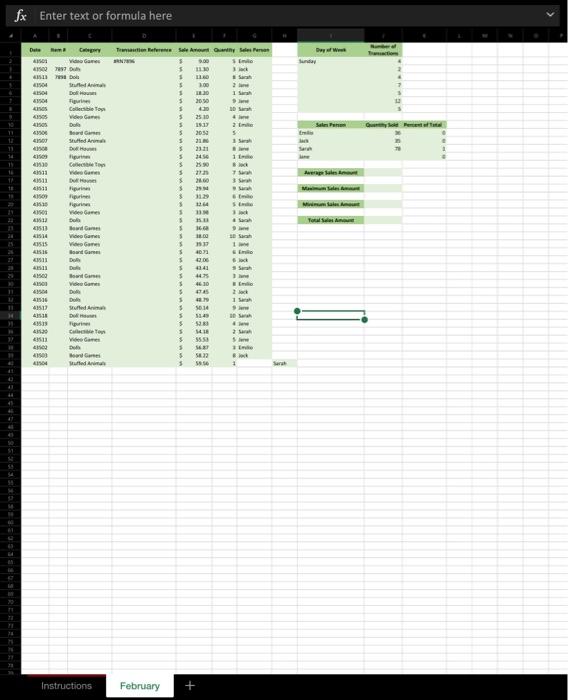the February sheet. Upon opering the workbock, you notece that the Fetruary