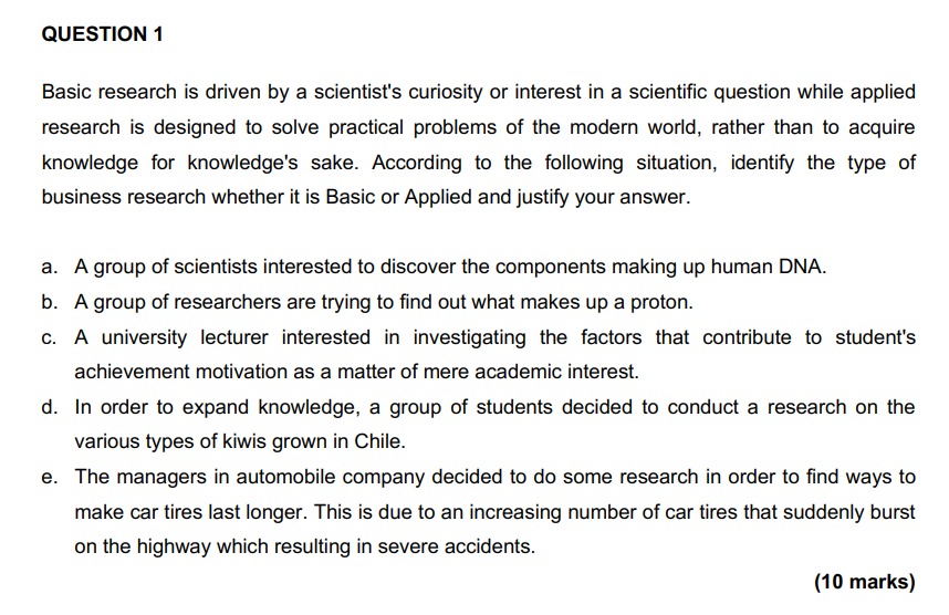  Basic research is driven by a scientist's curiosity or interest in