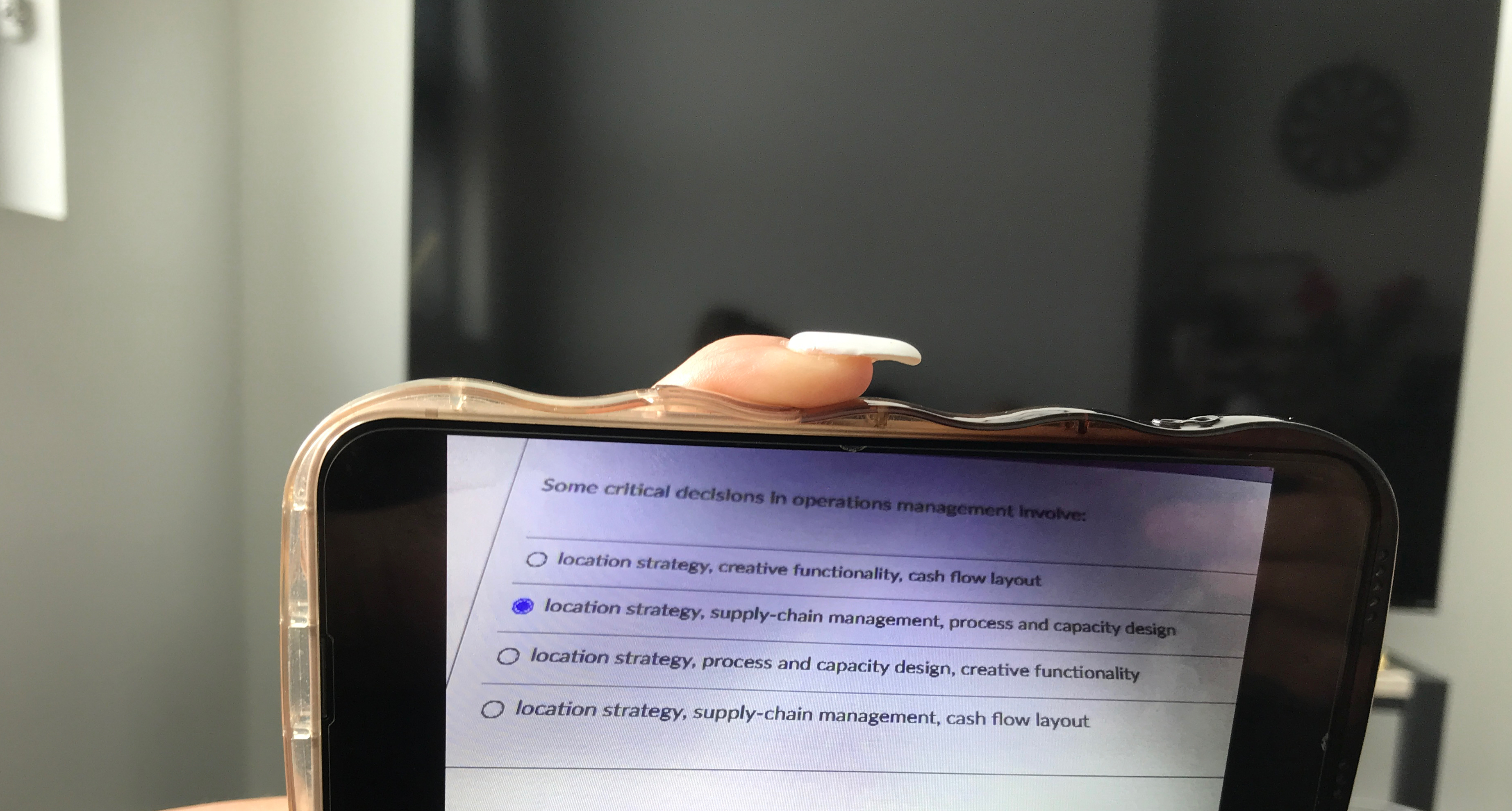  Some critical declslons in operations management involve: location strategy, creative functionality,